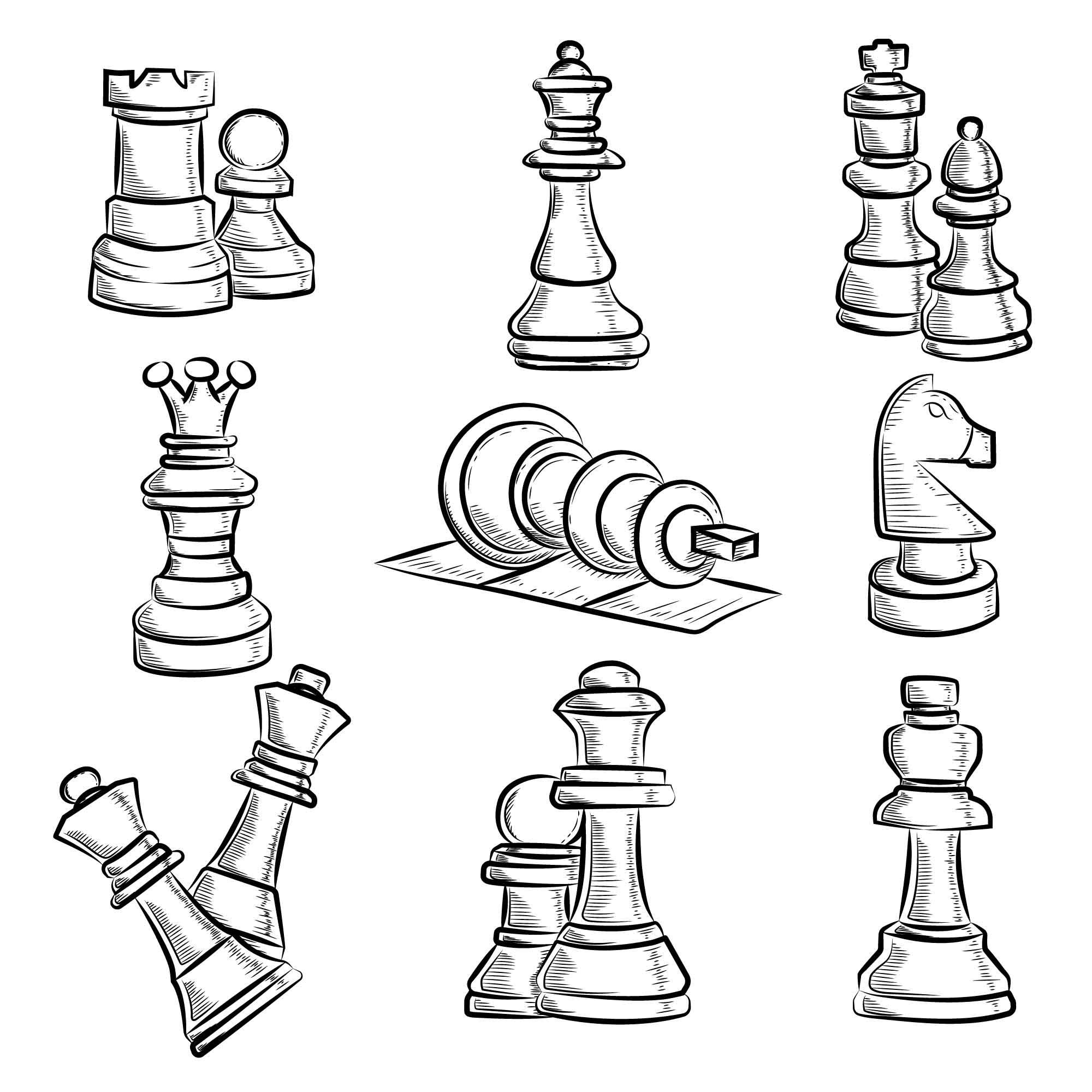 Free Chess Pieces Sketches