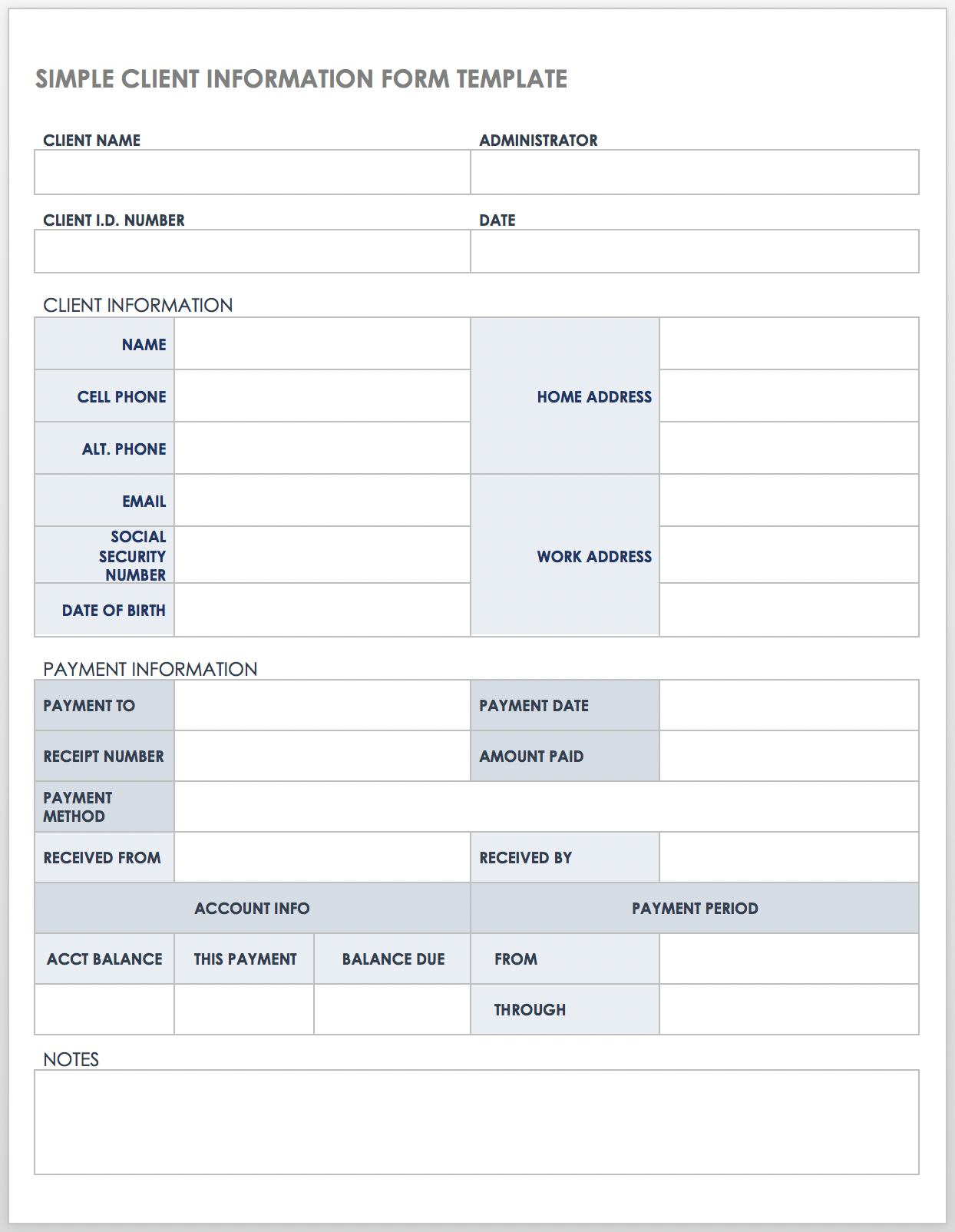 Free Client Information Forms amp Templates Smartsheet