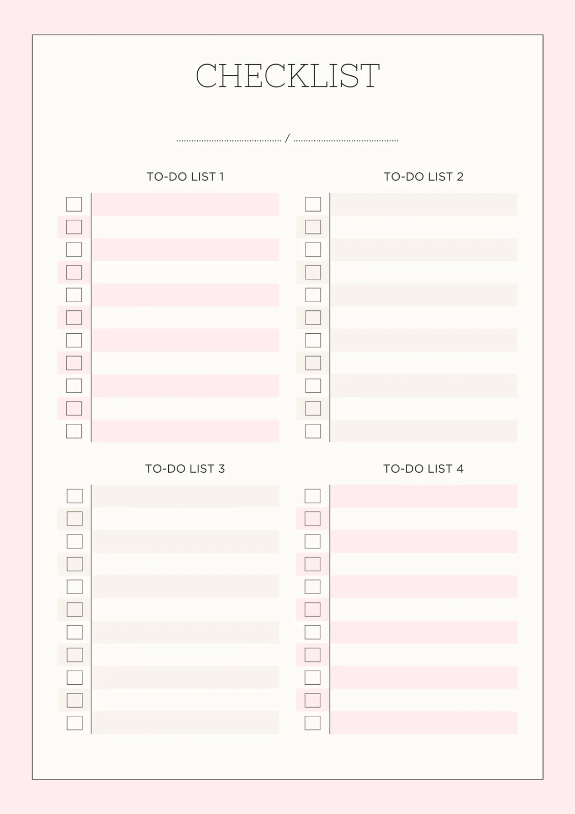 Free Custom Downloadable Checklist Templates Canva