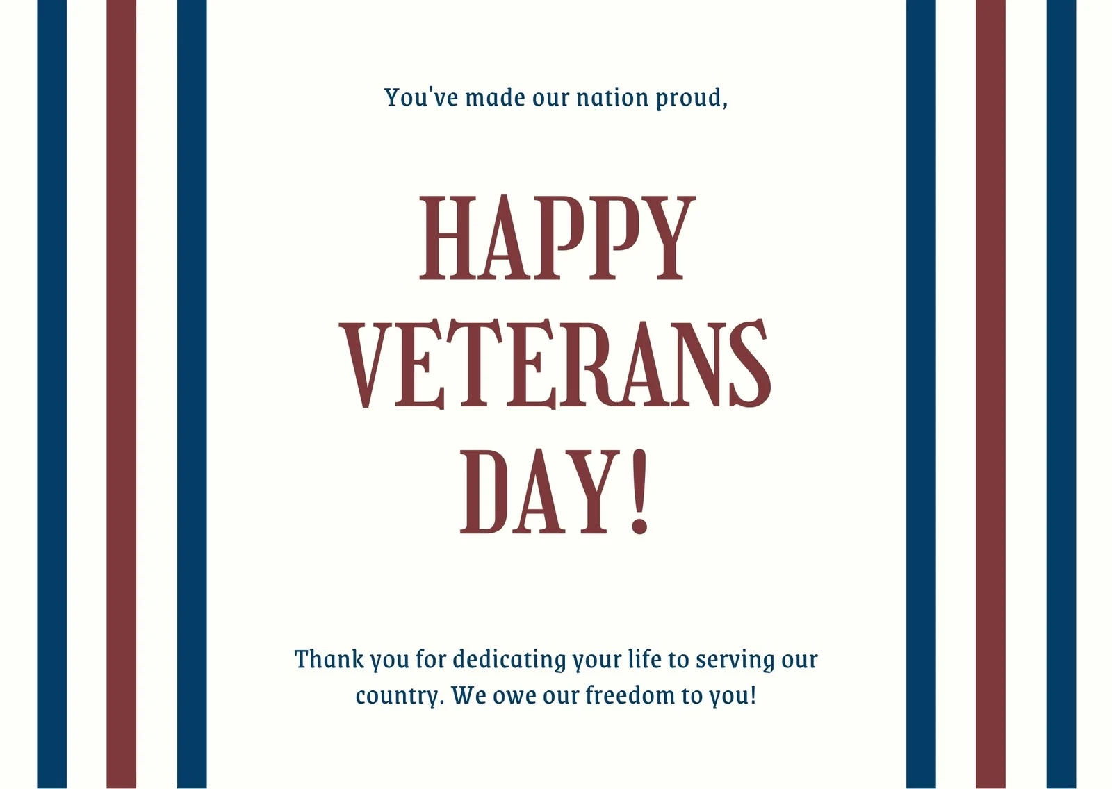 Free Custom Printable Veterans Day Card Templates Canva