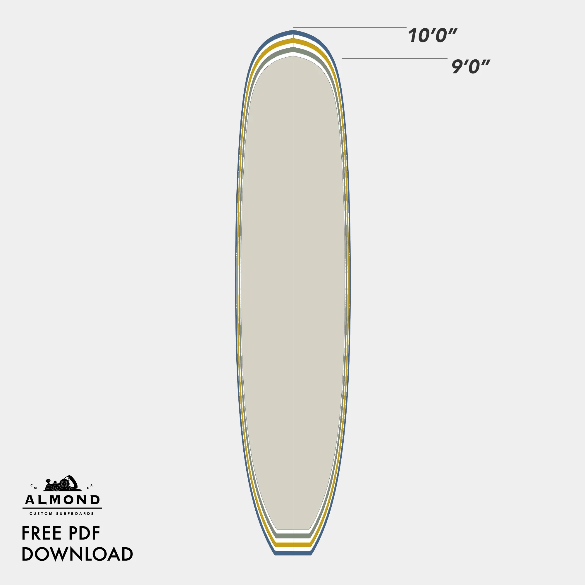 Free Downloadable Noserider Template Almond Surfboards amp Designs