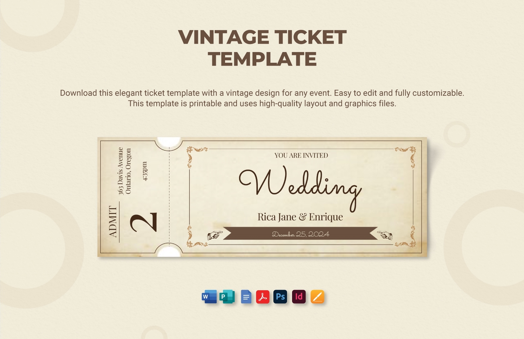Free Editable Ticket Templates In Word To Download