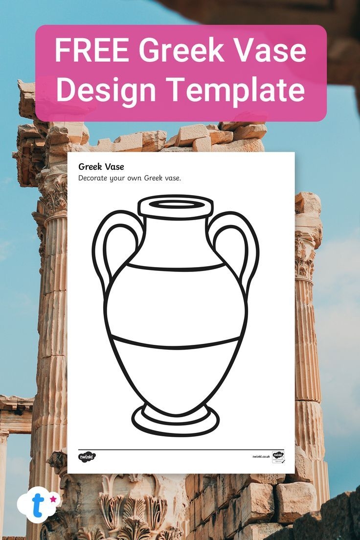 FREE Greek Vase Design For Kids Template 