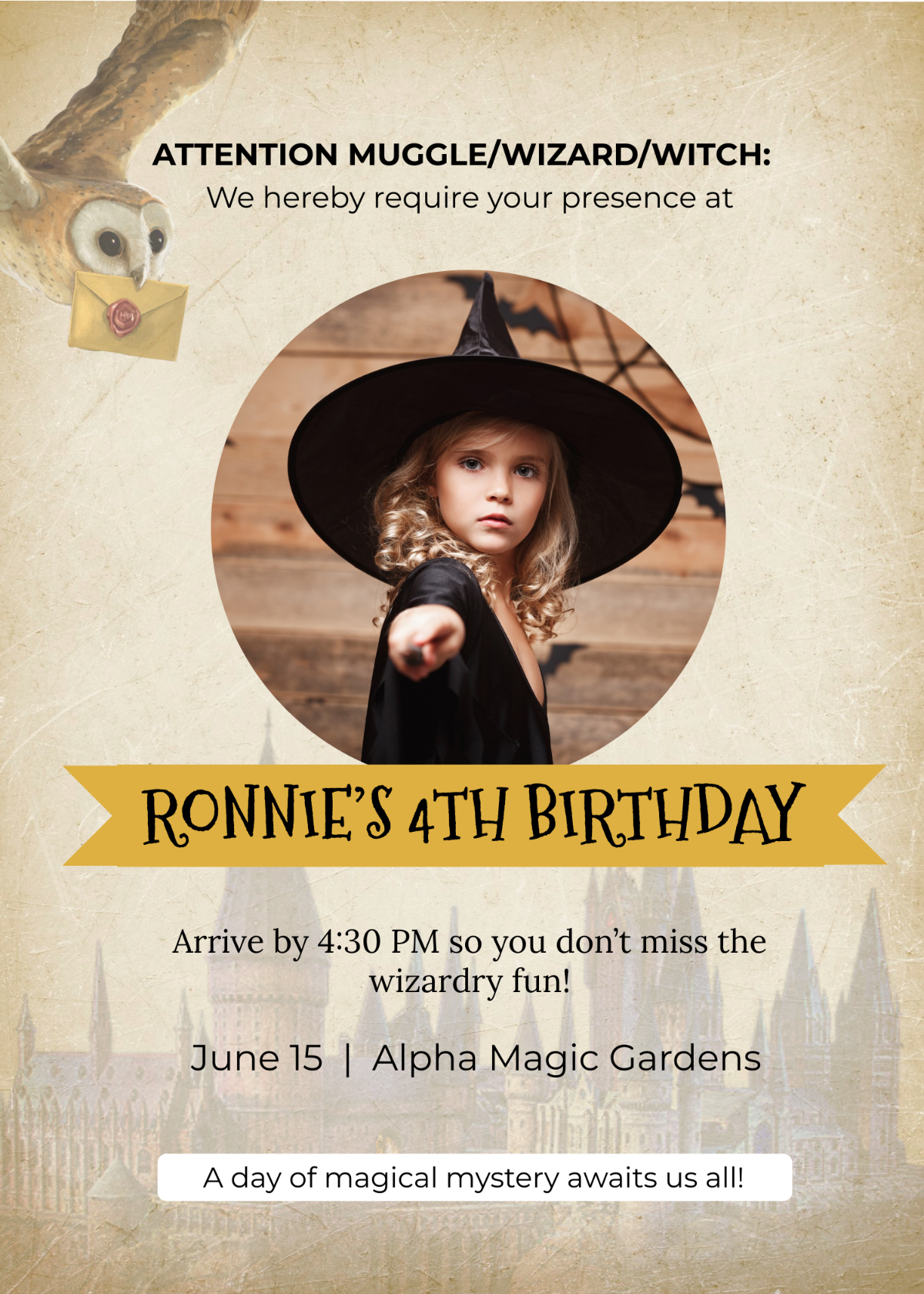 Harry Potter Printable Invitation Templates Free