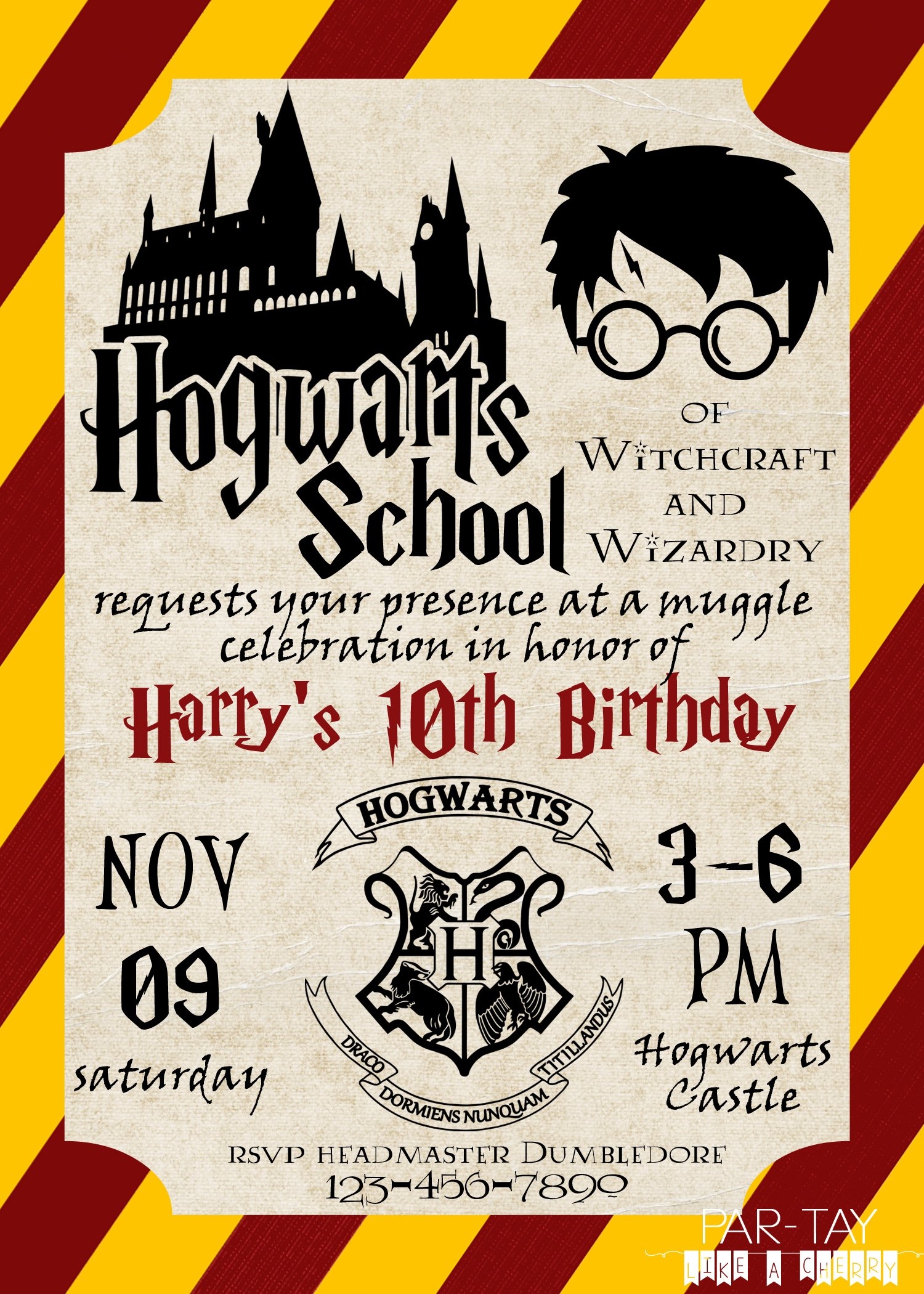 Free Harry Potter Party Invitation Party Like A Cherry