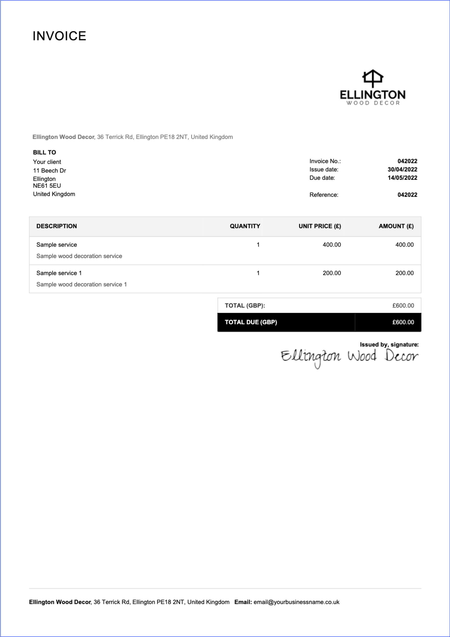 Free Invoice Templates Word Excel amp Google Docs