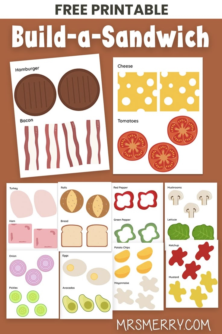 Free Kids Printable Build A Sandwich Template Mrs Merry