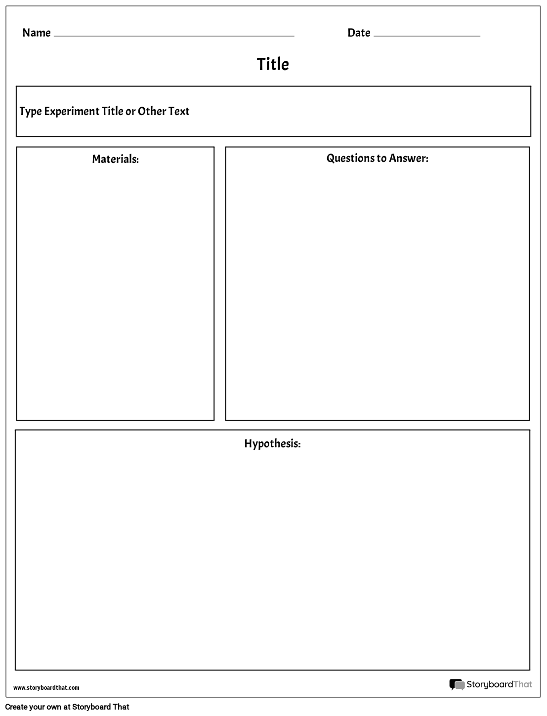 Free Lab Report amp Worksheet Templates Storyboard That