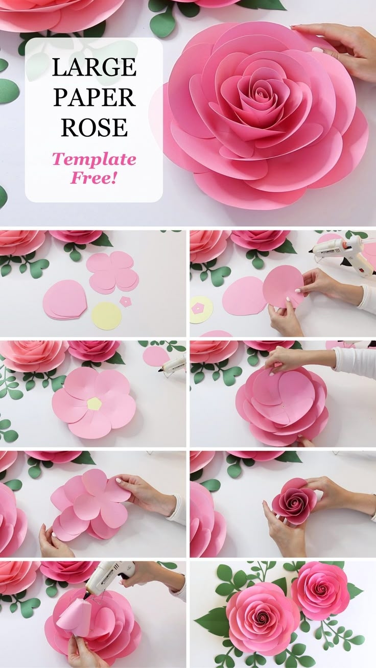 Free Printable Paper Rose Template Free Printable Paper Rose Template