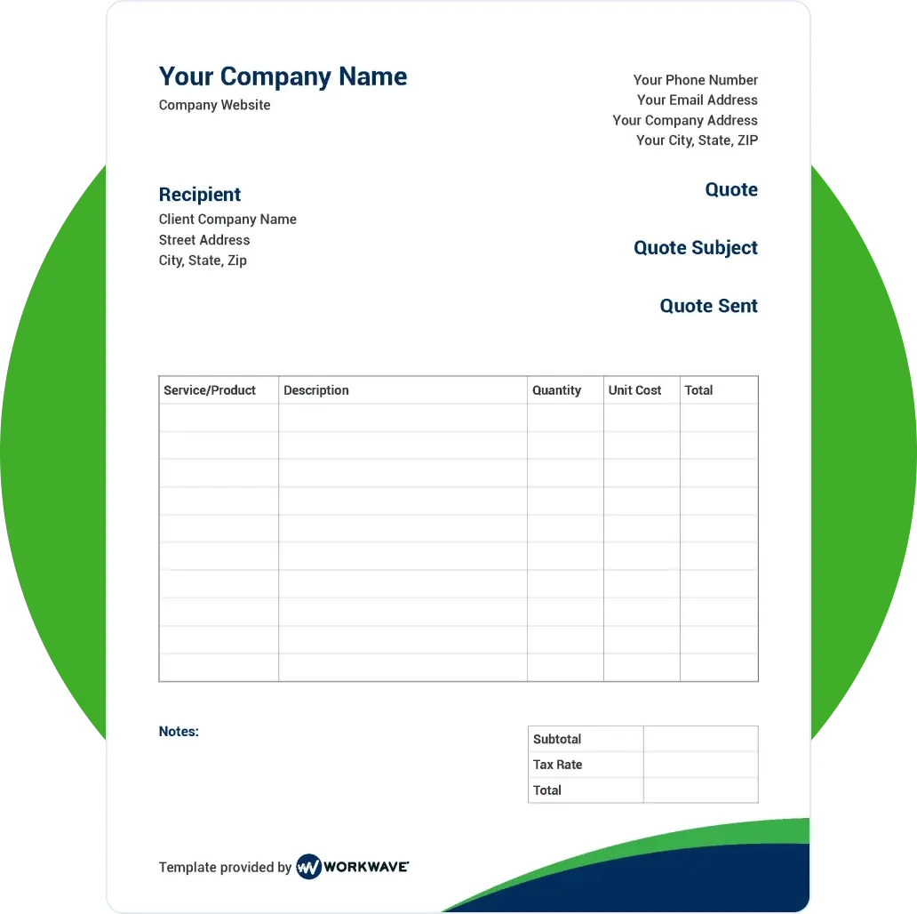 Free Lawn Care Estimate Template Download RealGreen