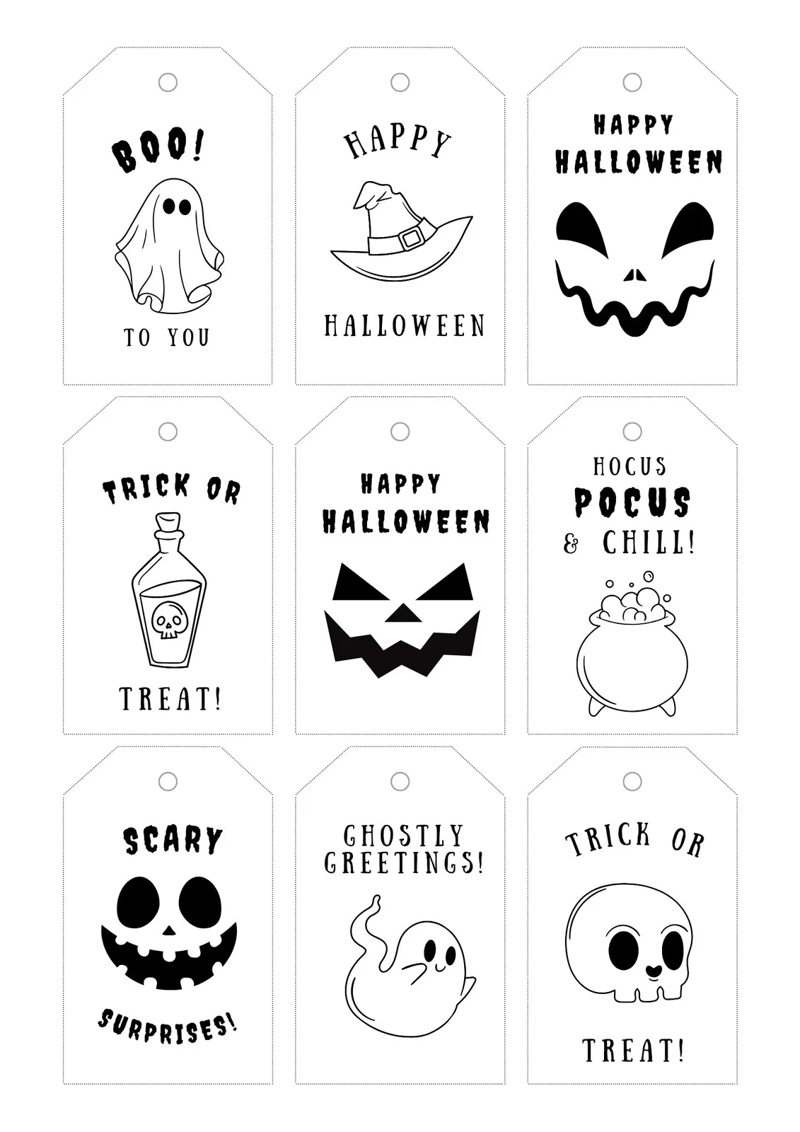 Free Printable And Customizable Halloween Tag Templates Canva