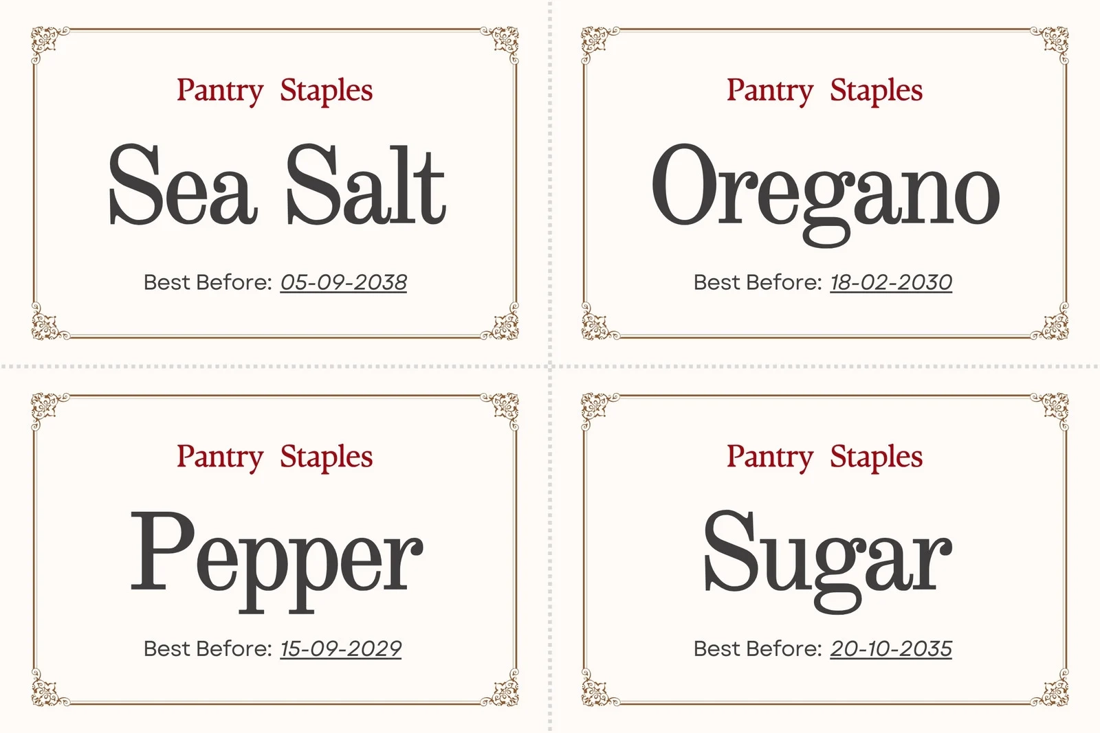 Free Printable Spice Label Template Free Printable Spice Label Template