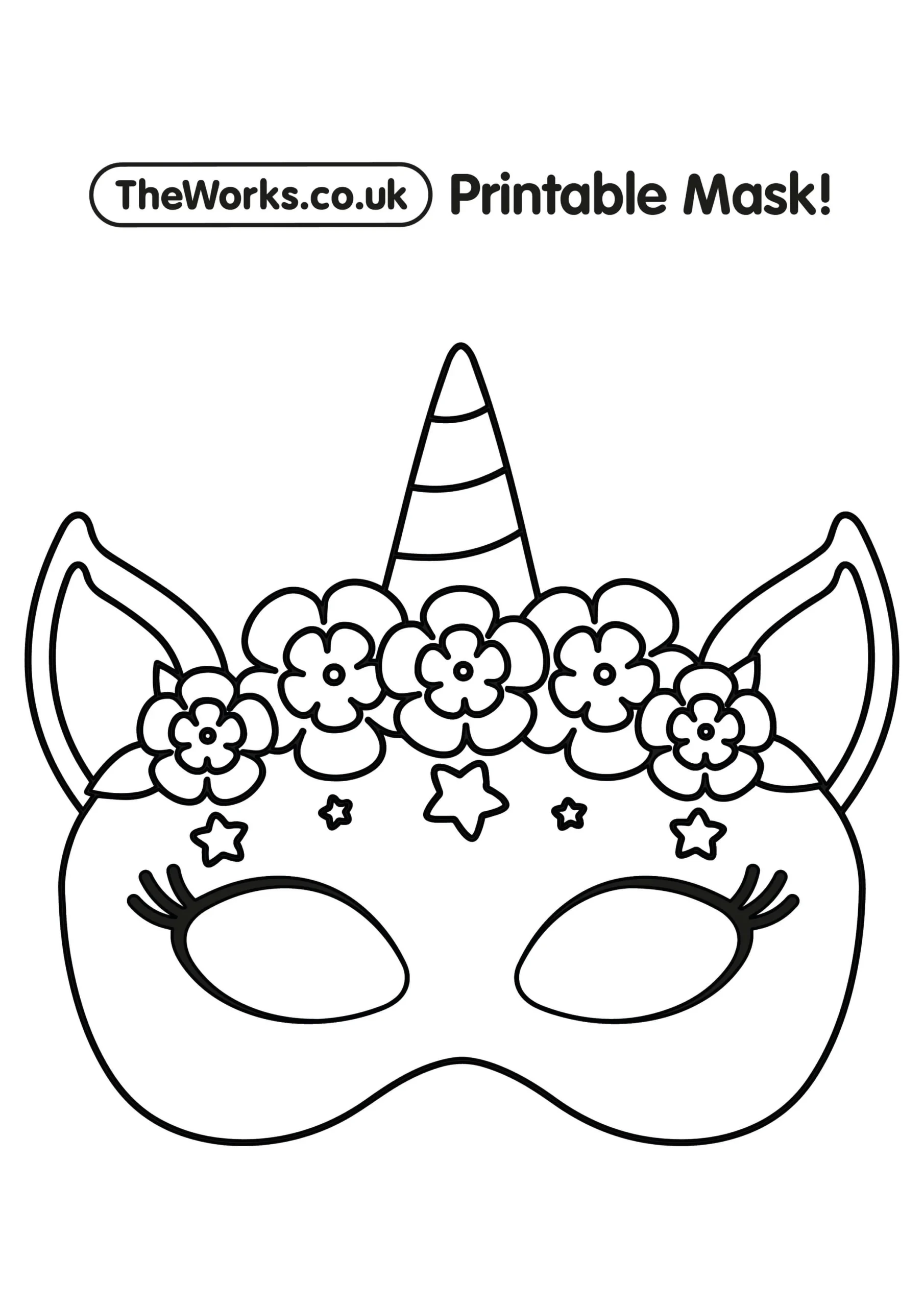 Printable Unicorn Face Mask Template Printable Unicorn Face Mask Template