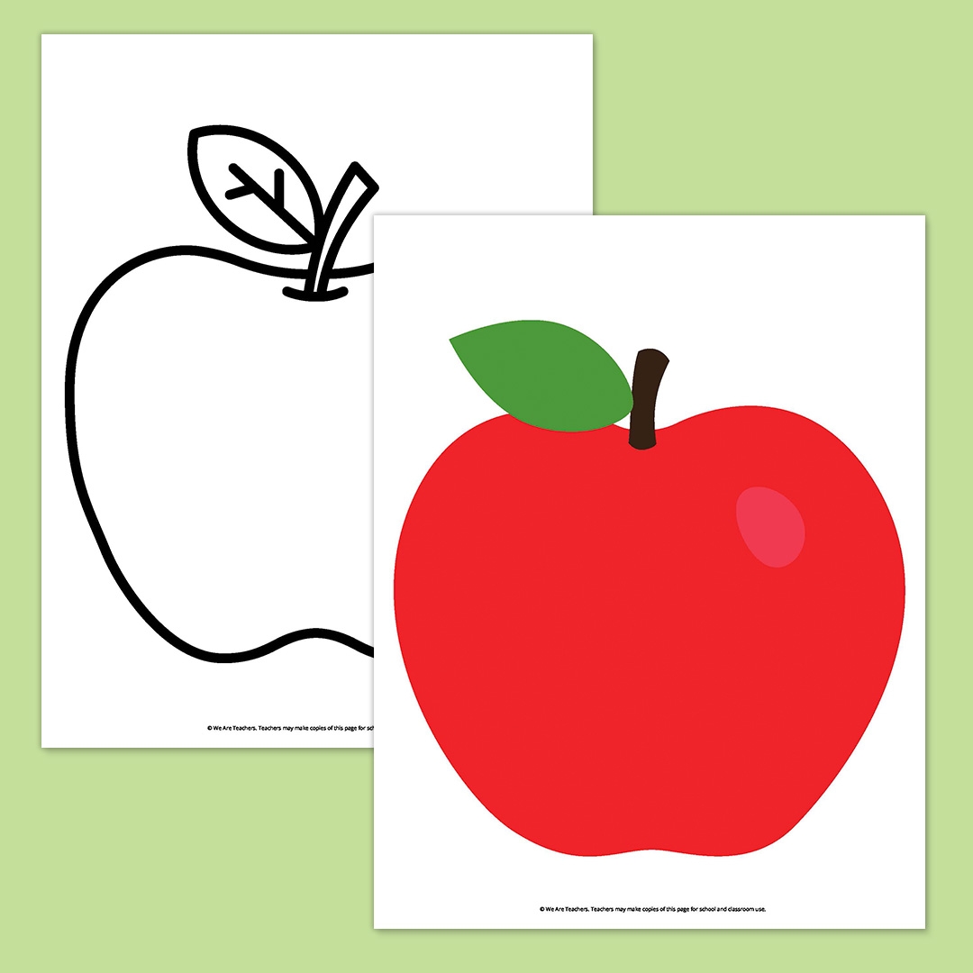 Free Printable Red Apple Template