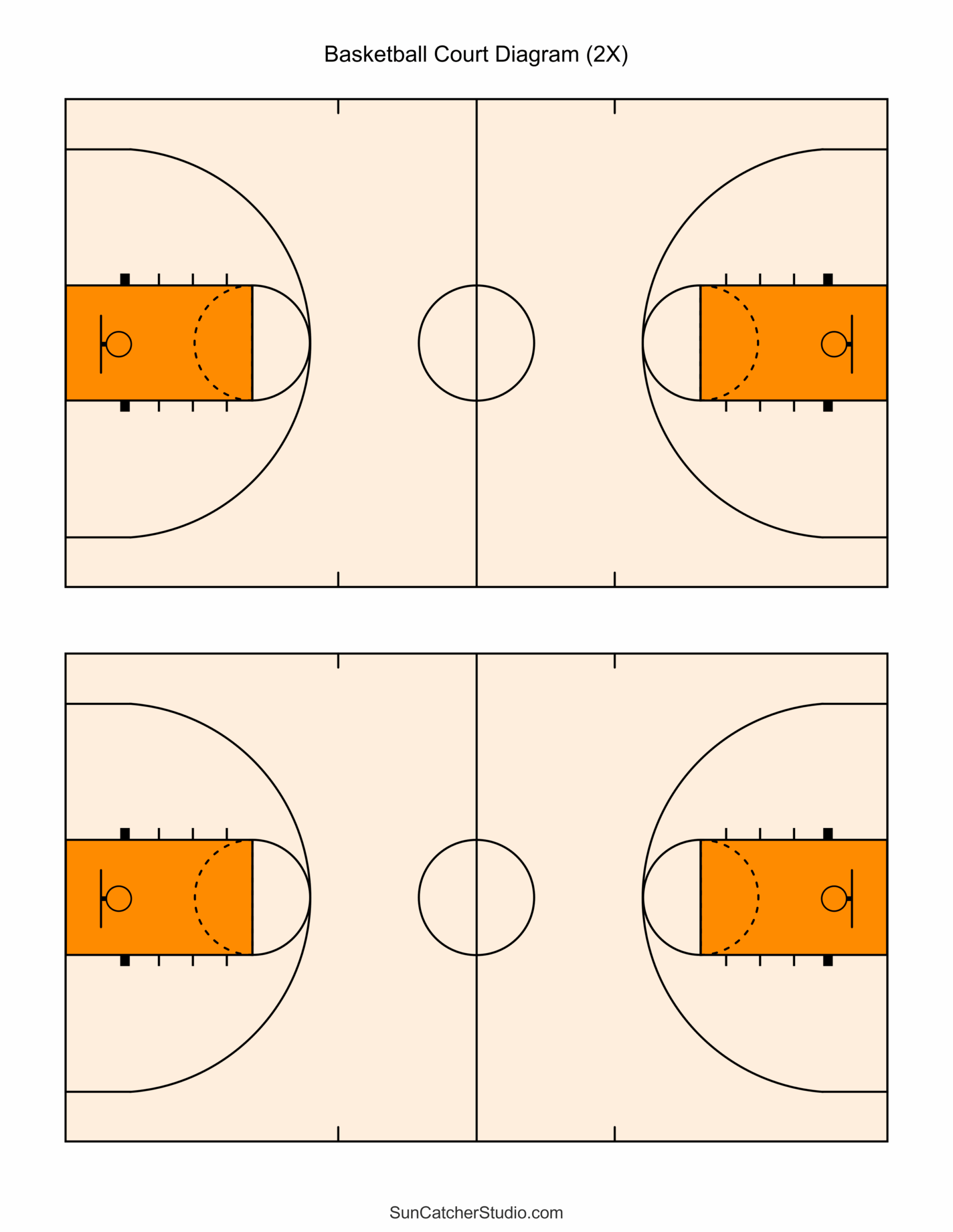 Free Printable Basketball Court Diagrams amp Layout Free Free Printable Basketball Court Diagrams amp Layout Free