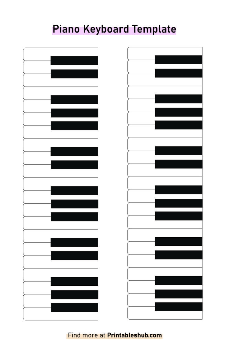 Free Printable Piano Keyboard Template