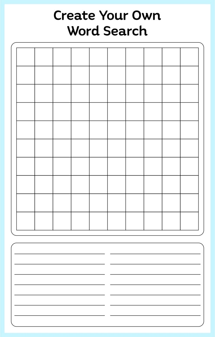 Free Printable Blank Word Search Template