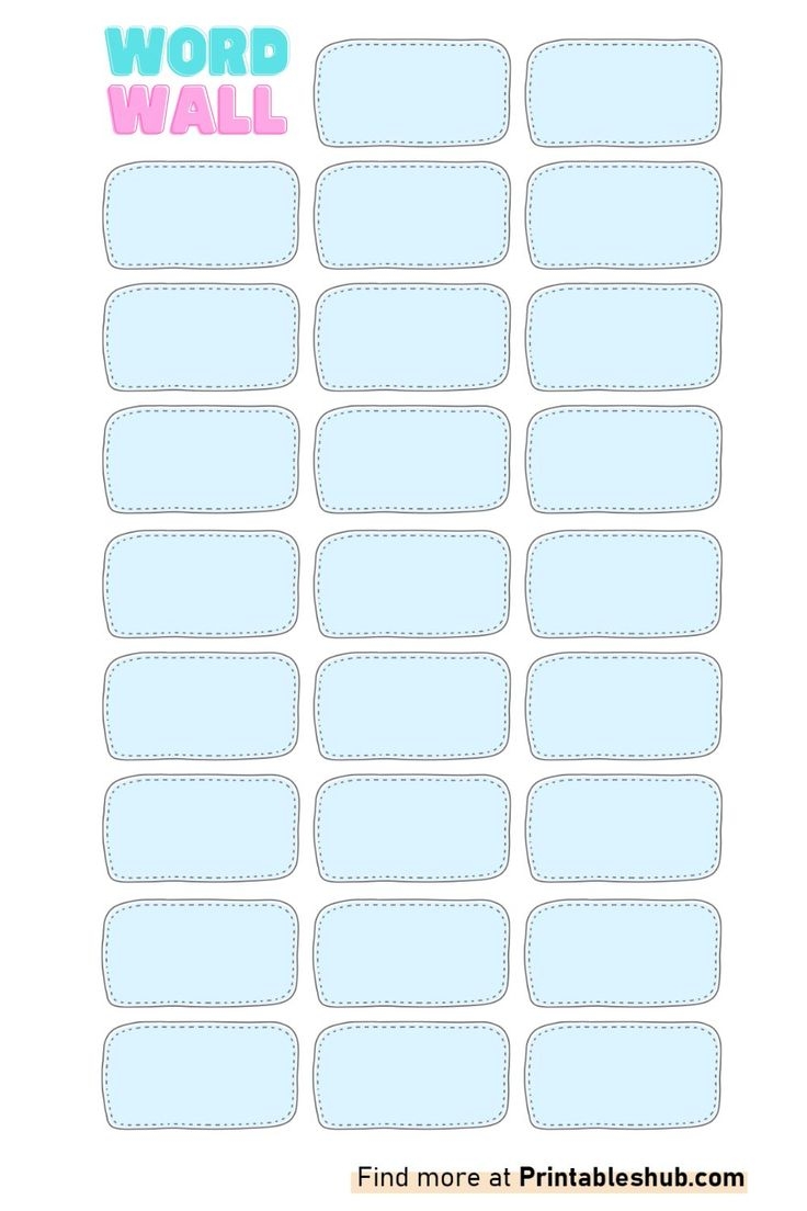 Free Printable Blank Word Wall Templates PDF Included