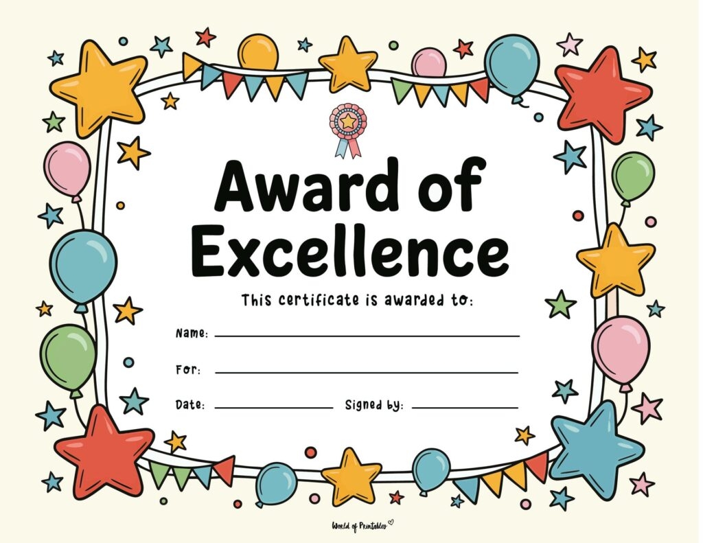Free Printable Certificate Of Achievement Templates For Kids 