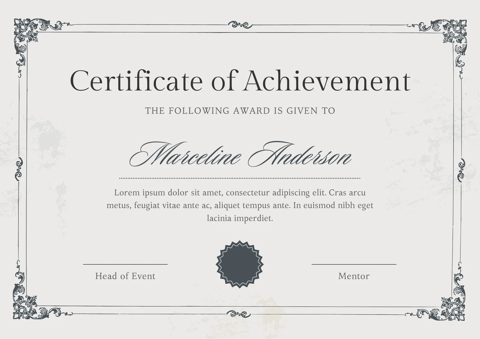 Free Printable Award Certificate Template