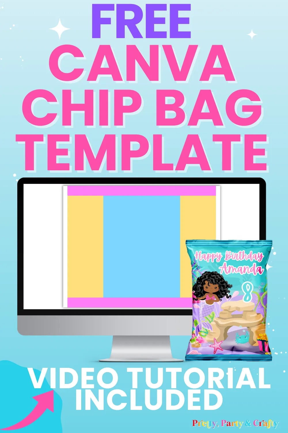 Free Printable Chip Bag Template To Use In Canva Pretty Party 