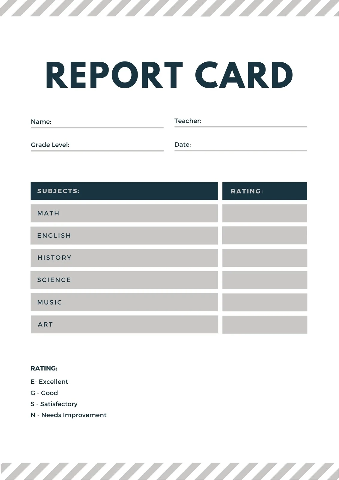 Free Printable Customizable Report Card Templates Canva