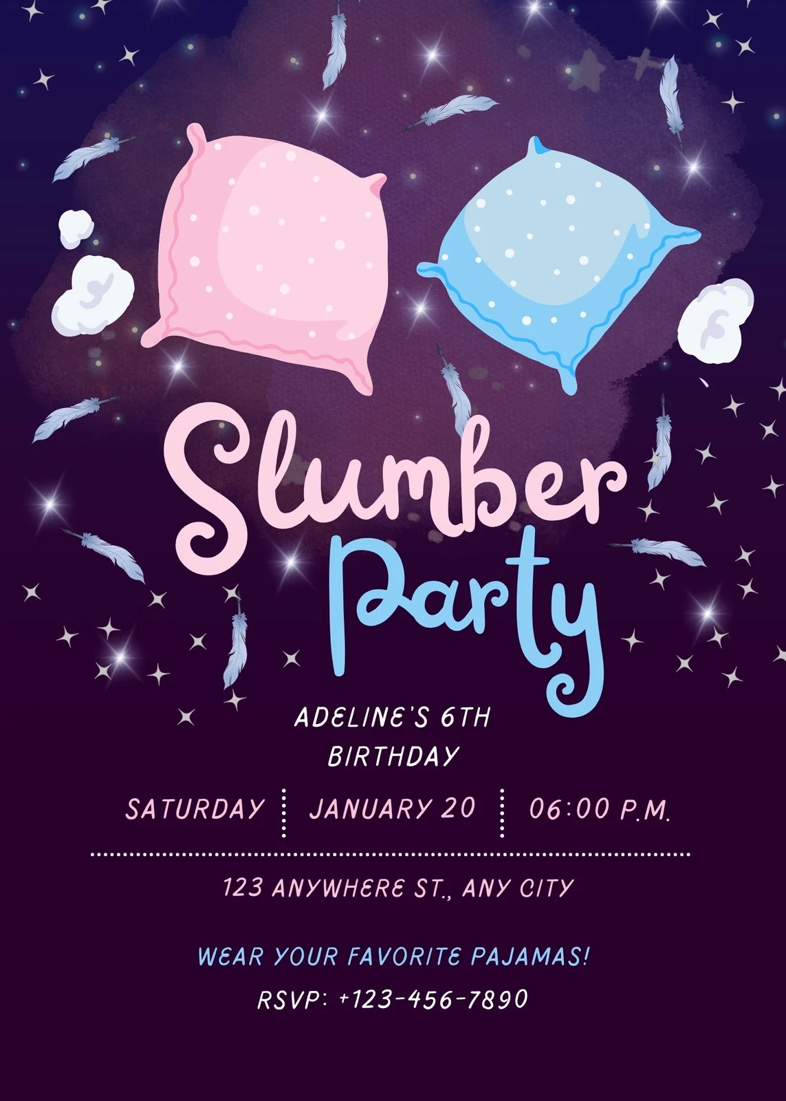 Free Printable Sleepover Invitation Template Word