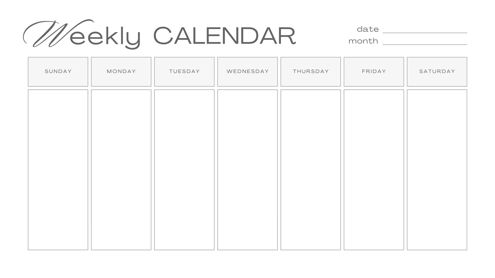 Free Weekly Template Printable