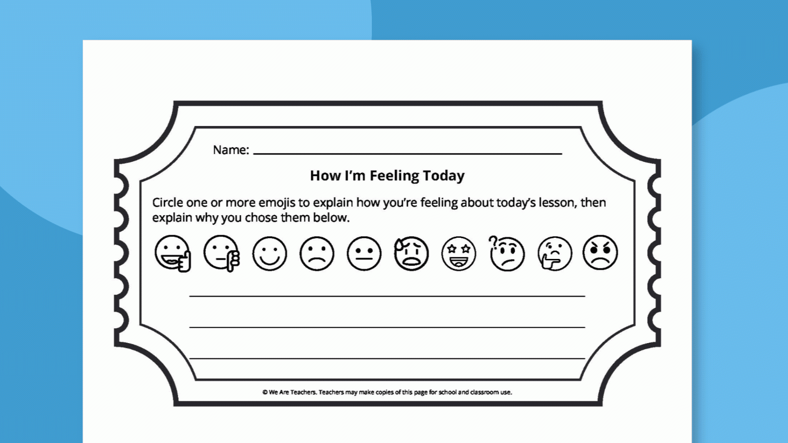Printable Exit Ticket Templates