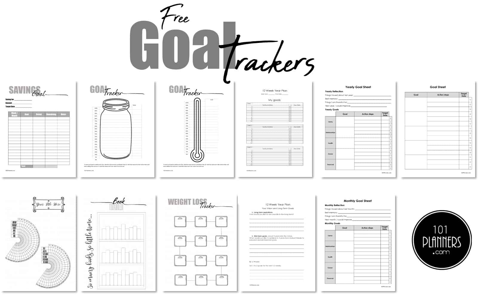 Free Printable Goal Chart Templates amp Trackers Instant Download