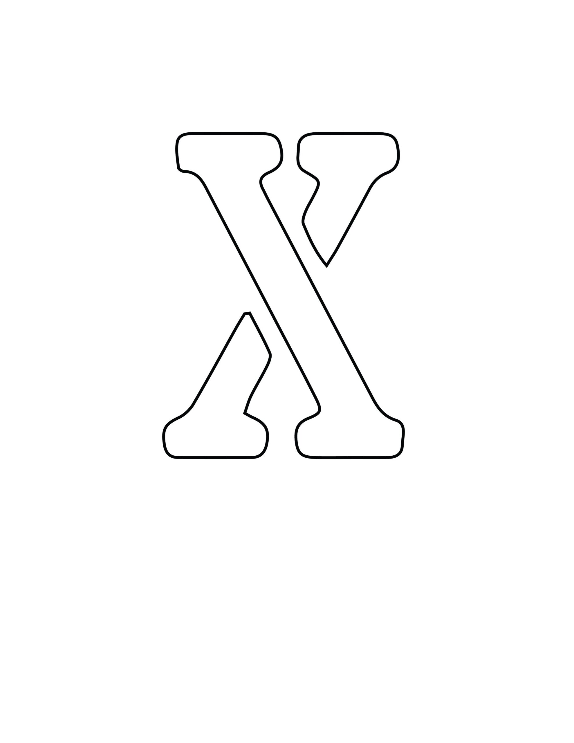 Letter X Template Printable