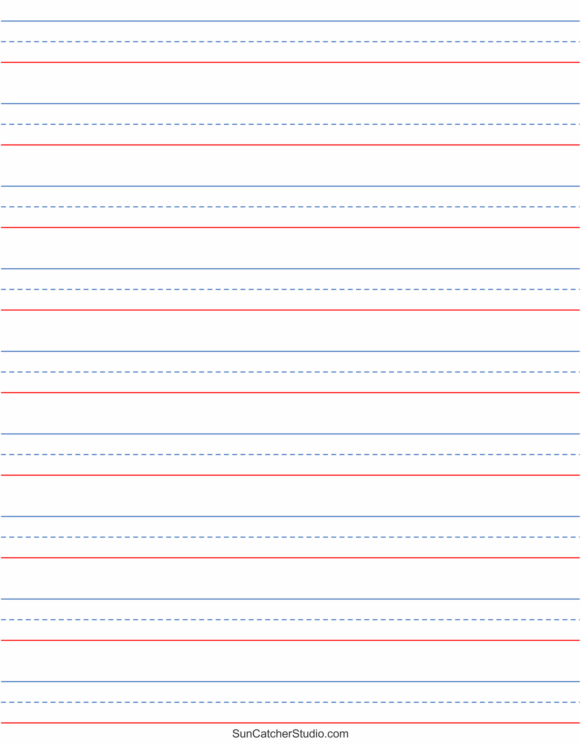 Free Printable Lined Paper Handwriting Notebook Templates
