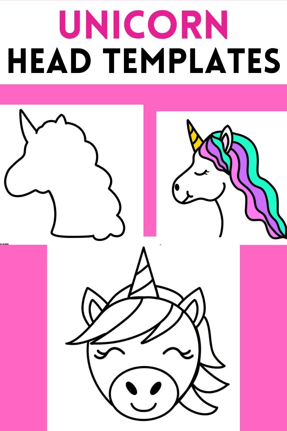 Free Printable Magical Unicorn Head Templates Free Printable Magical Unicorn Head Templates