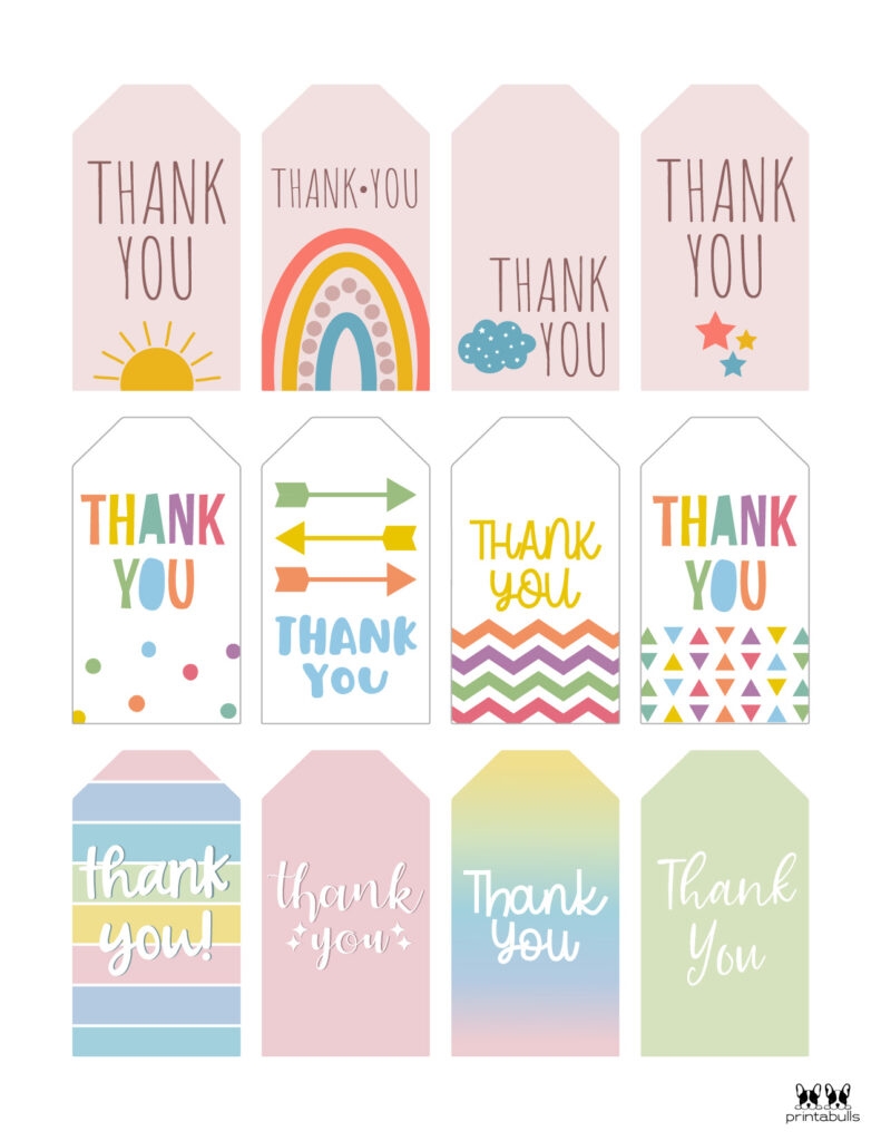 Thank You Tags Printable Template