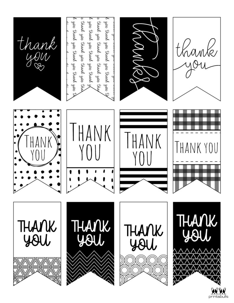 Printable Thank You Tags Template
