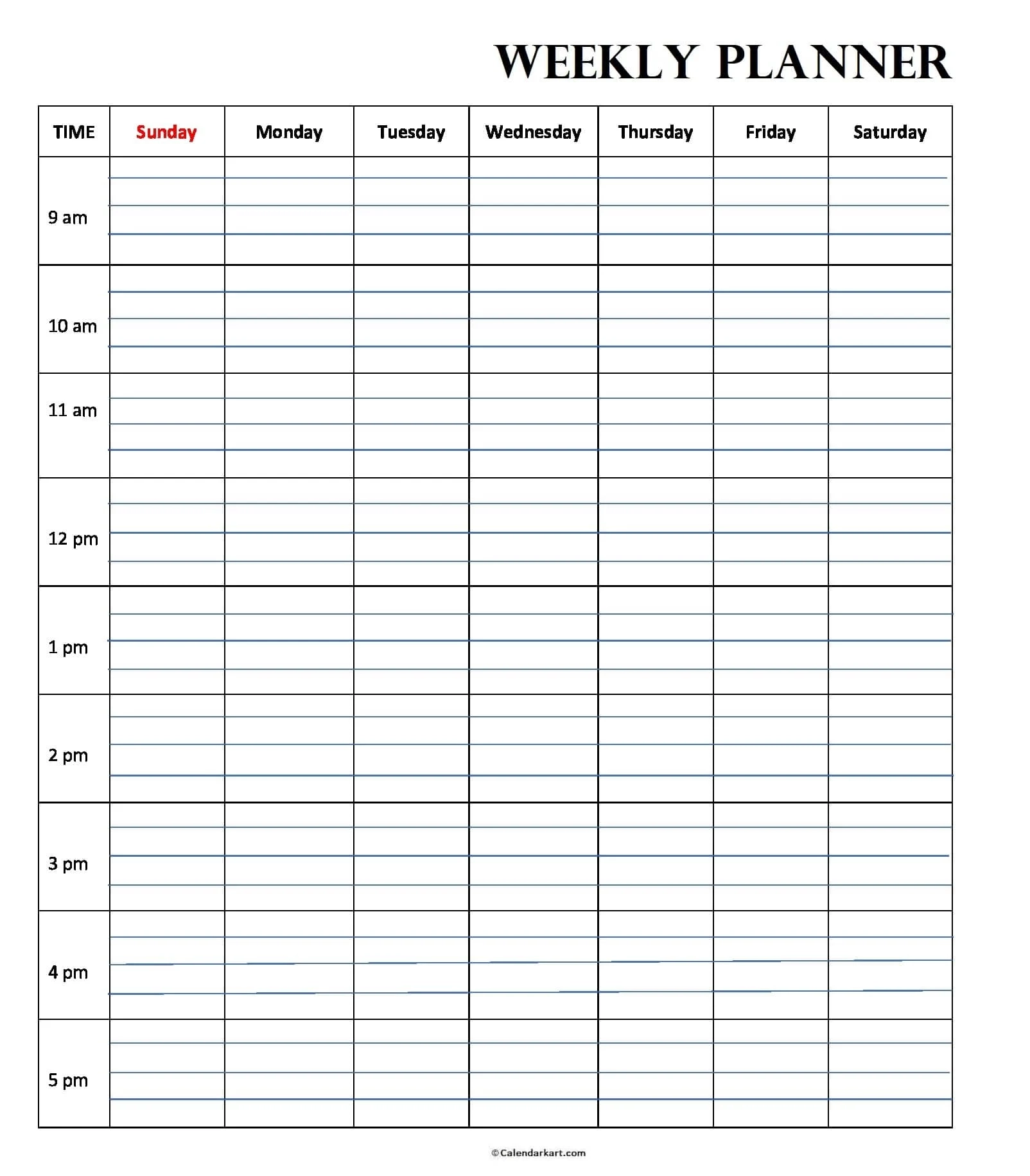 Week Planner Template Printable