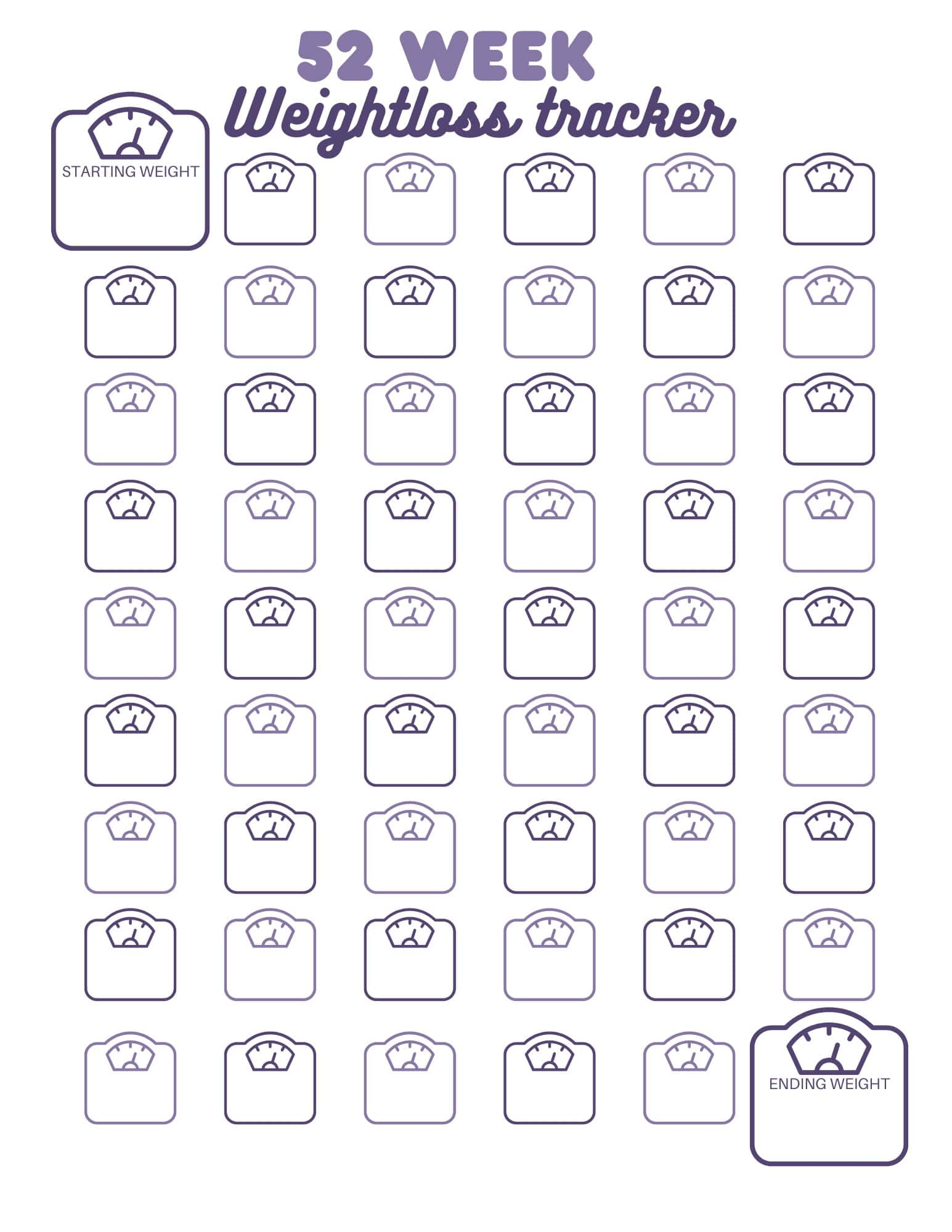 Free Printable Weight Loss Tracker Template