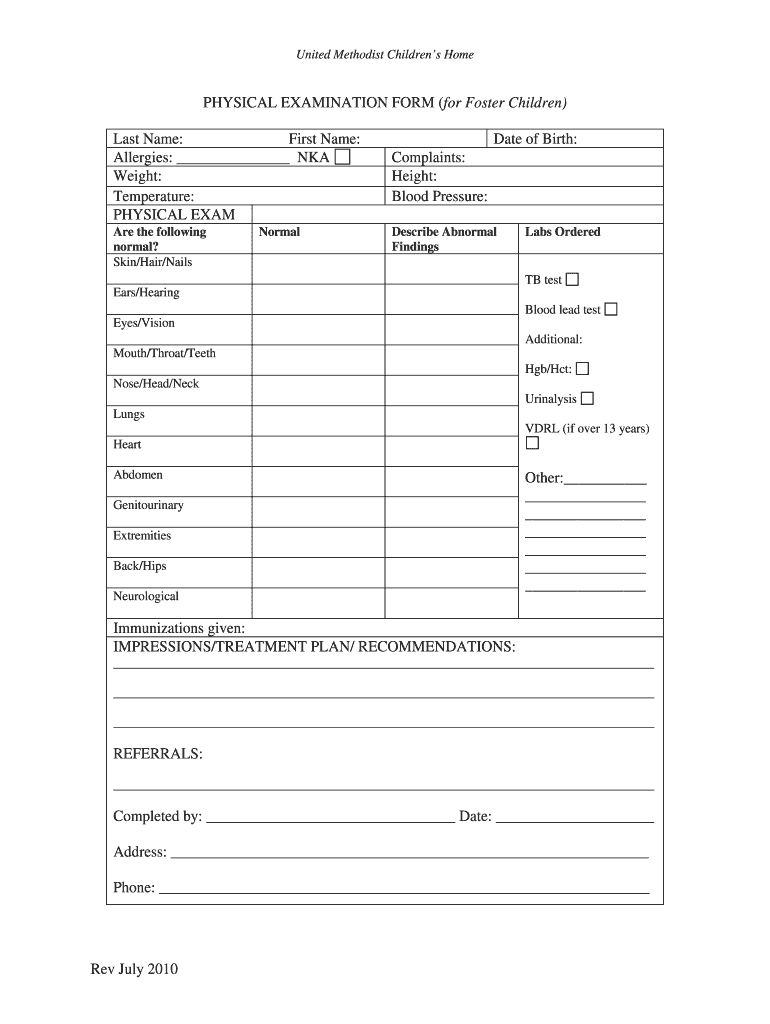 Free Printable Well Child Visit Template Fill Out amp Sign Online