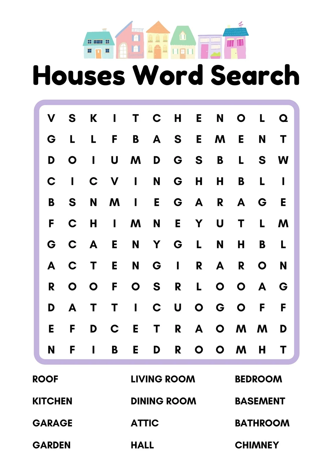 Word Search Template Free Printable