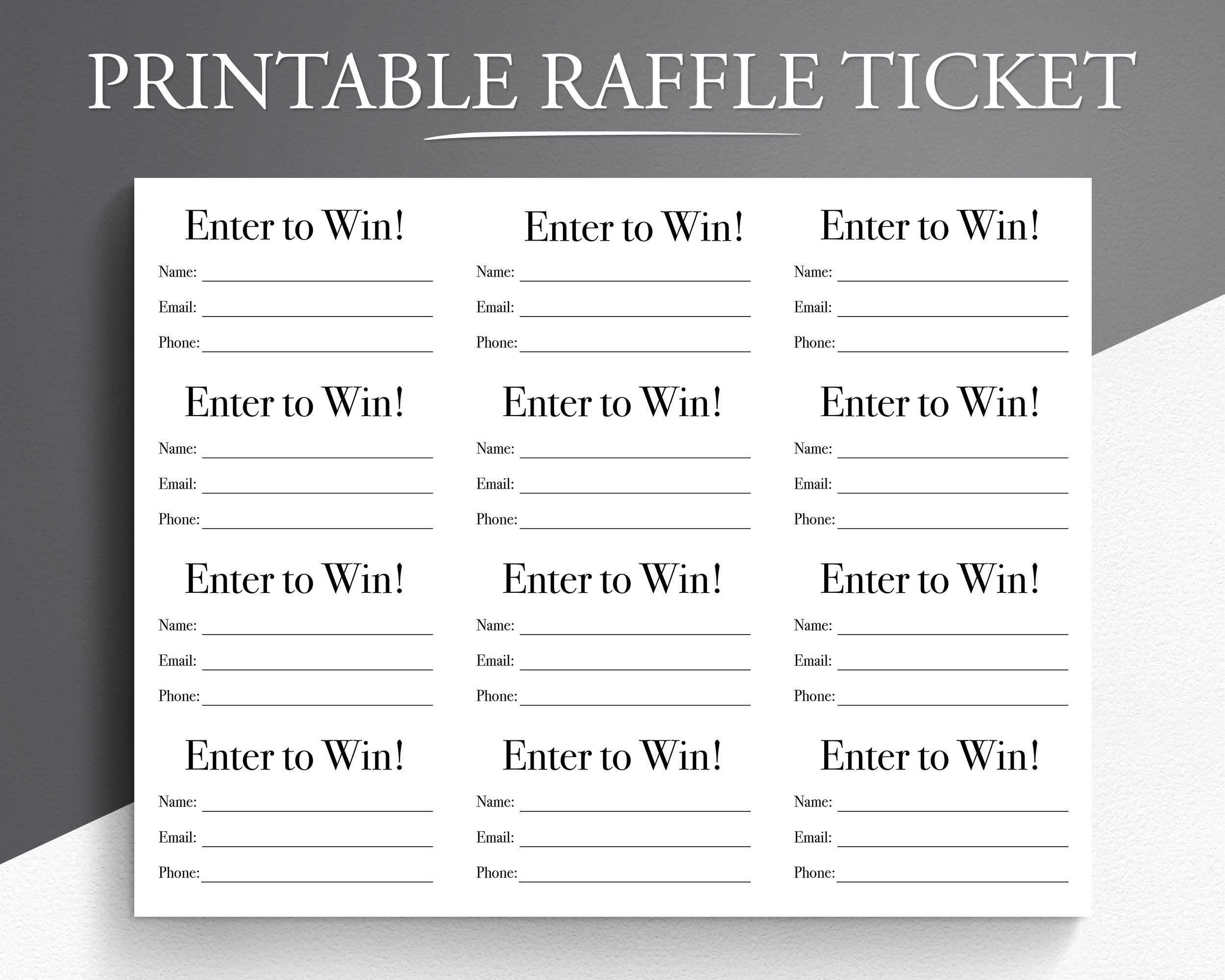 Free Raffle Tickets Printable