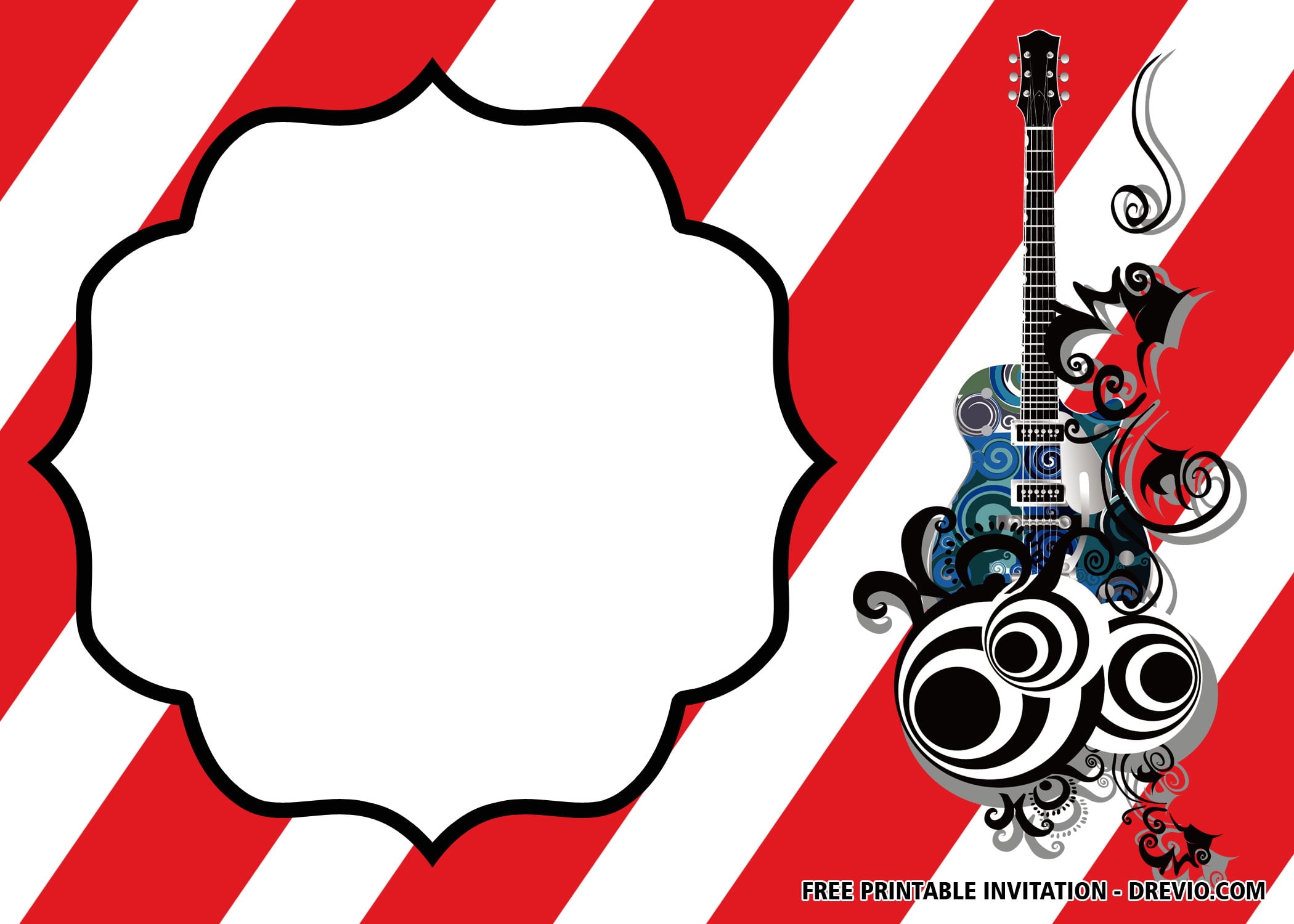 FREE Rock Star Birthday Party Invitation Templates Download