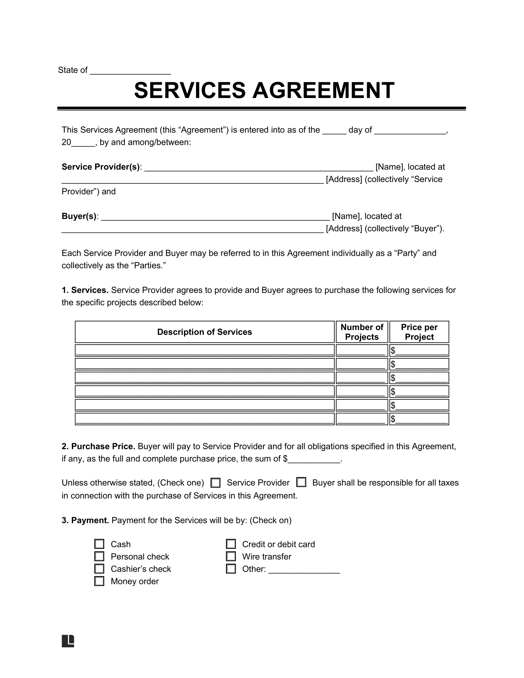 Free Service Agreement Template Generic amp 25 Types PDF amp Word