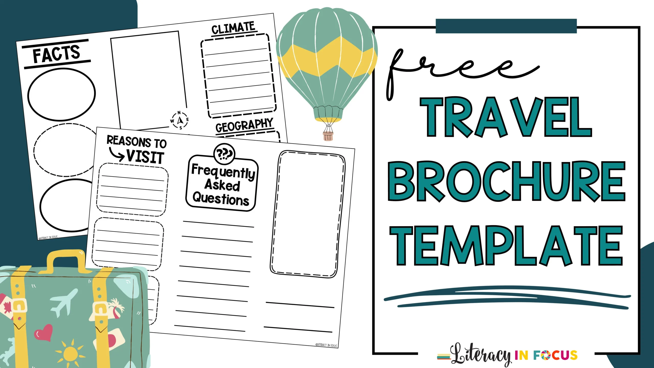 Free Travel Brochure Template Printable PDF Literacy In Focus