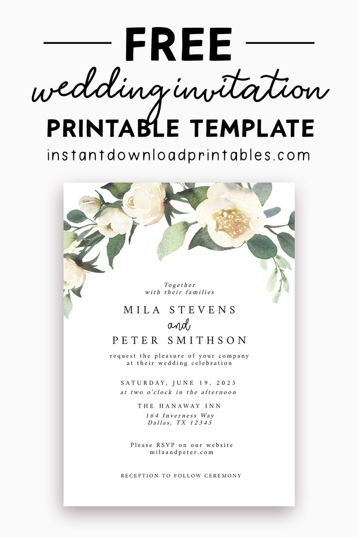 Free Wedding Invitation Templates Instant Download Printables Free Wedding Invitation Templates Instant Download Printables