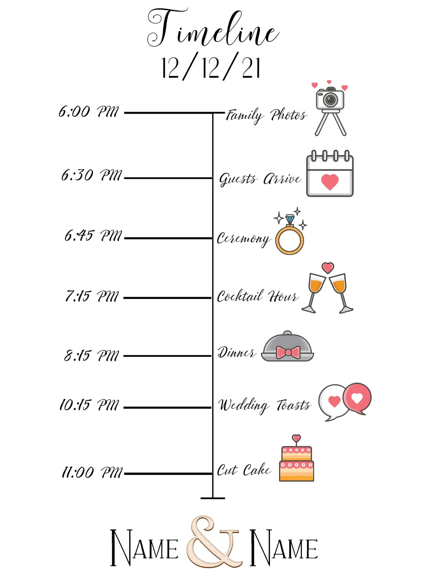 Printable Wedding Timeline Template