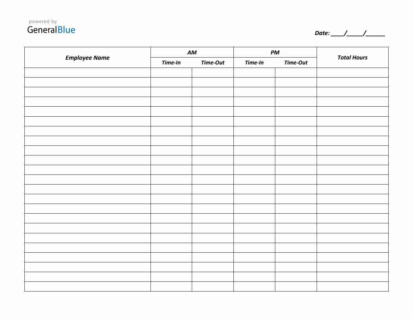 Printable Weekly Timesheet Template Word