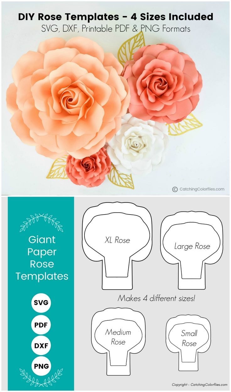 Large Paper Rose Template Free Printable