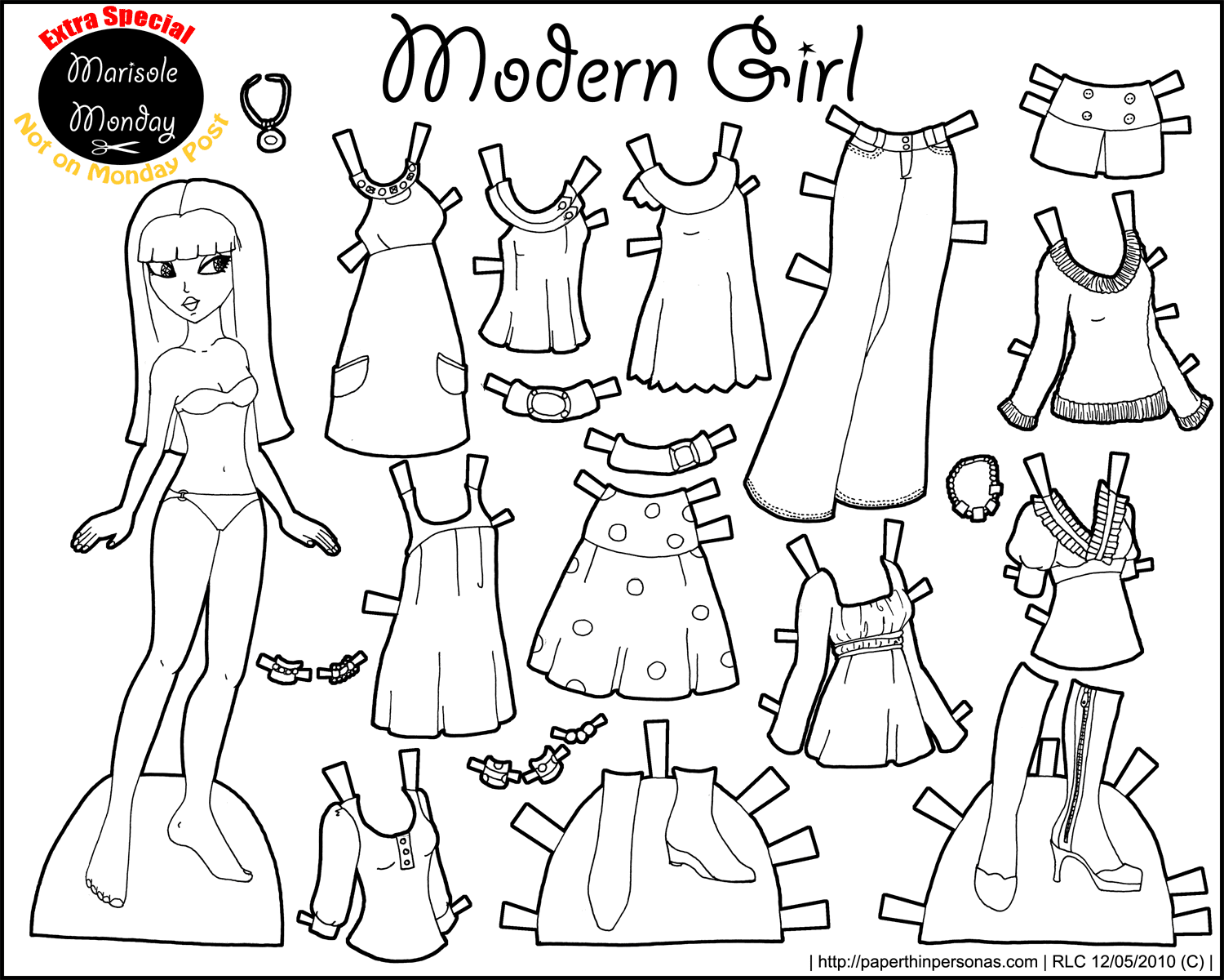 Paper Doll Printable Template Free