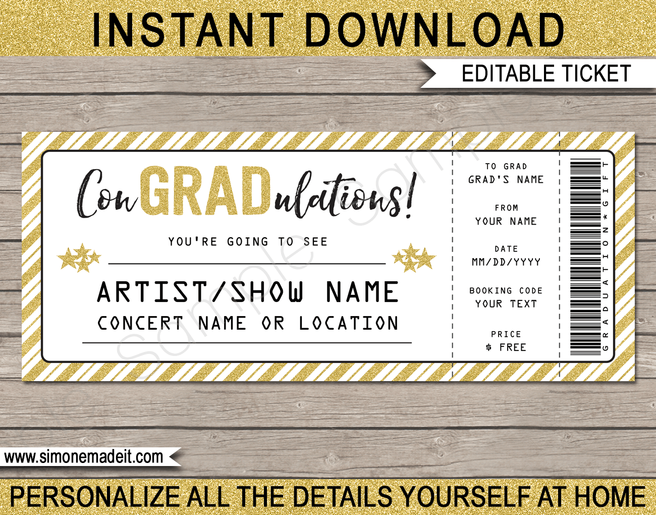 Graduation Concert Ticket Template