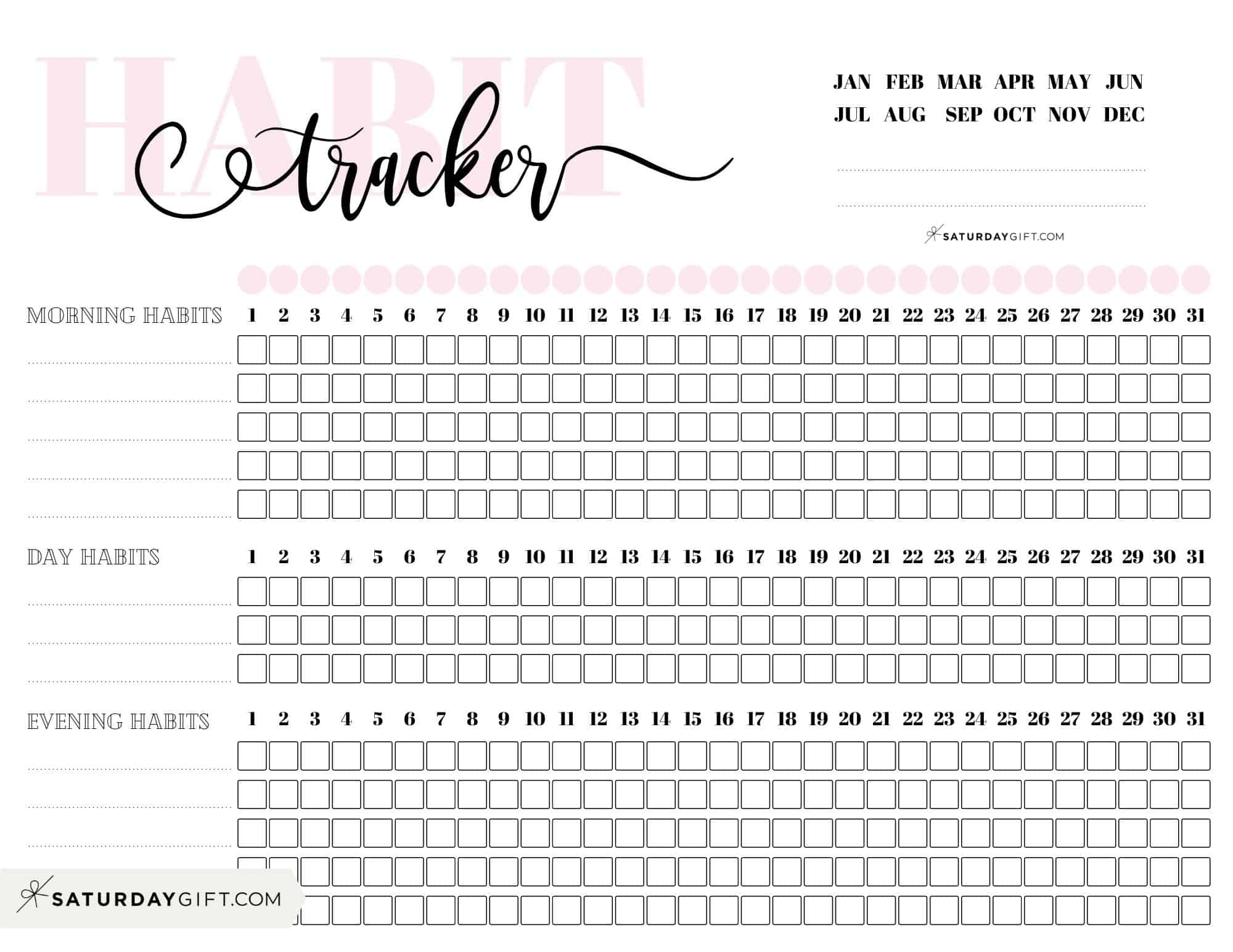 Habit Tracker Printable 43 Cute amp Free Printable Habit Trackers